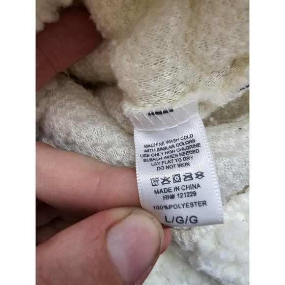 Bearpaw Sherpa Fleece Pullover Jacket White Soft Women's Size Large - Picture 3 of 5